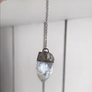 Genuine Faceted Celestite Crystal Pendant Necklace